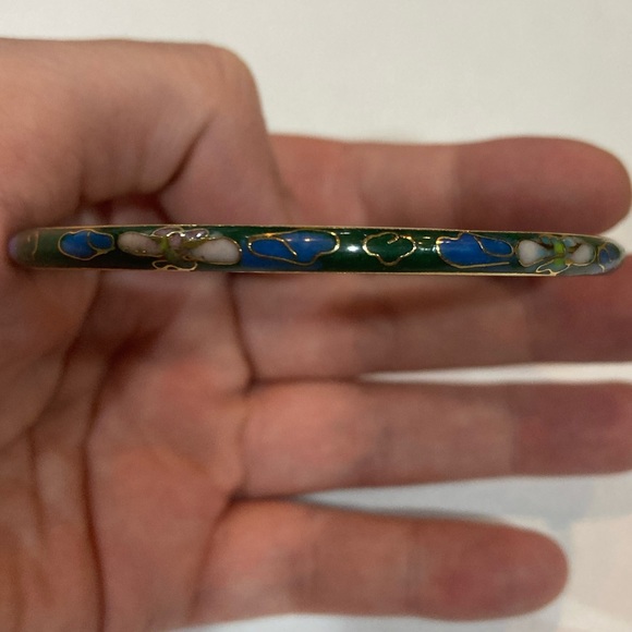 Vintage Cloisonné Bracelet Green Yellow Blue Eggshell Good Condition Rare - Picture 7 of 10